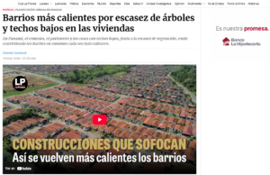 Barrios más calientes por escasez de árboles y techos bajos en las viviendas